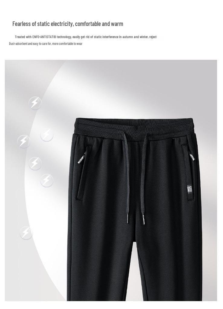 Men's Plus Velvet Thickened Winter Casual Pants - Warm Outdoor Sports Long Pants, Large Size, Custom Logo Available