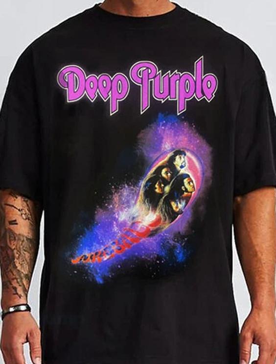 DEEP PURPLE FIREBALL HARD ROCK BLACK T Shirt Full Size S5XL Unisex T-Shirt L