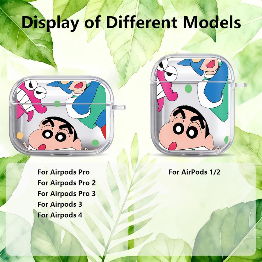 Cute Crayons Shinchan Clear Earphone Cases Cover Case For Airpods 1 3 Pro 4 2 Pro2 Pro3