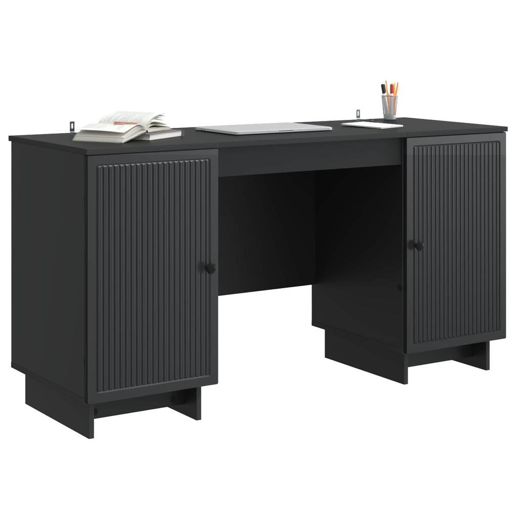 Desk Black Particleboard 142.5 x 50 x 75 cm
