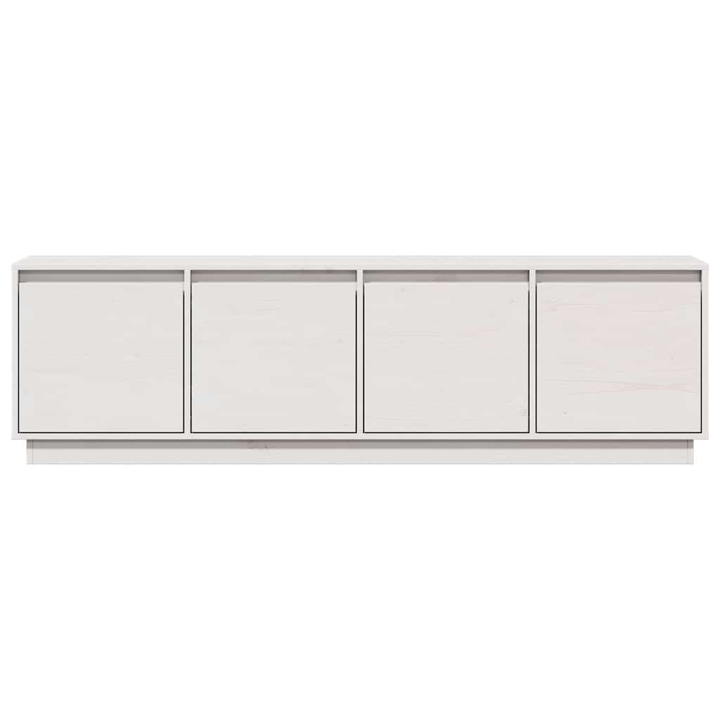 Vidaxl Szafka Pod Telewizor, Biała, 156X37X45 Cm, Lite Drewno Sosnowe