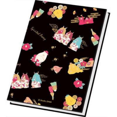 Movic Chihiros Reise ins Zauberland Yaoyorozu no Kamisamacho Ghibli Aburaya Kamisama Suswatari Allover-Design Schwarzer Hintergrund Japanisches Muster Notizblock Goshuin-Buch