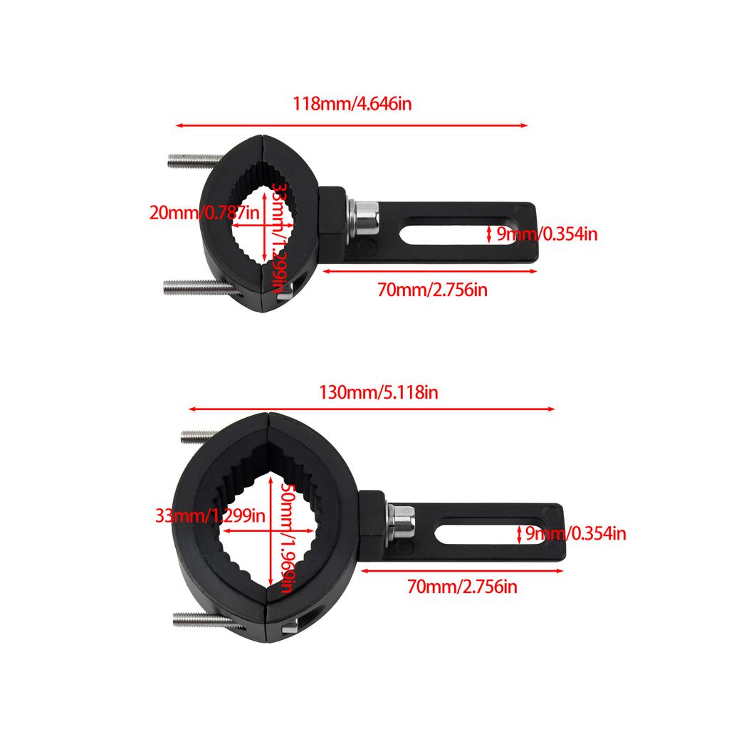 Adjustable Universal 20mm-60mm Motorcycle Headlight Spotlight Bracket Light Lamps Holder Fork Mount Holder Clamp Bracket