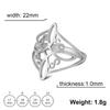 Simple And Elegant Titanium Steel Ring With Golden Curling Four-Sided Continuous Pattern Design Fashion Versatile Jewelry