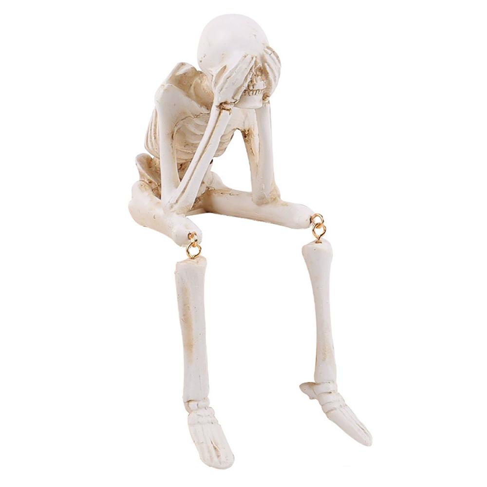 Halloween Statues See Speak Hear No Evil Skeleton Figurine Realistic Skull Decorations Skull Statues Halloween Gothic Home Decor