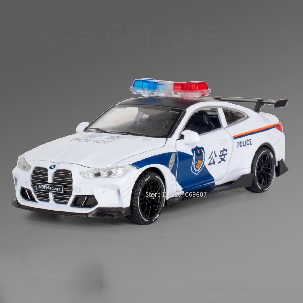 

1:32 Scale M4 Hellcat Police Car Model Toys Alloy Diecast Sound Light Doors Opened Pull Back Simulation Vehicles Christmas Gifts