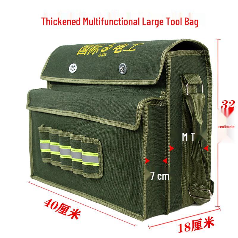 Durable Multi-layer Canvas Tool Bag for Electricians and Carpenters