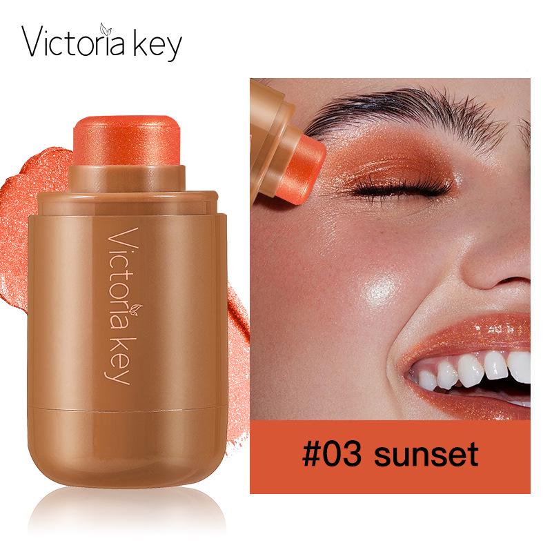 

Карманный стик двойного назначения для румян и хайлайтера - Натуральный микрошиммер для губ и щек