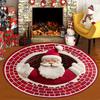 Christmas 3D Rug Optical Illusion Santa Claus Round Floor Mat Non-Slip Xmas