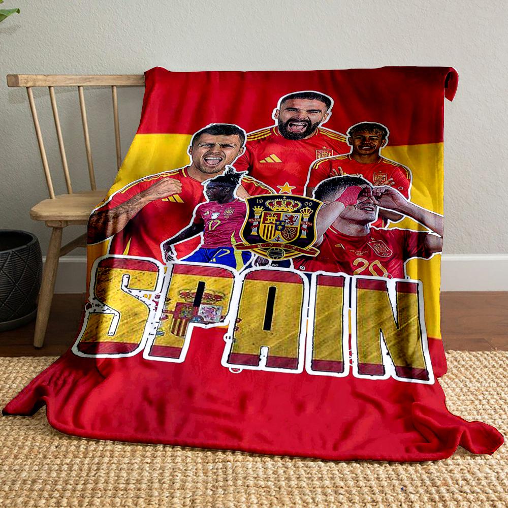 Spain Football Team Designed Flannel blanket for bedroom, living room, sofa, and nap