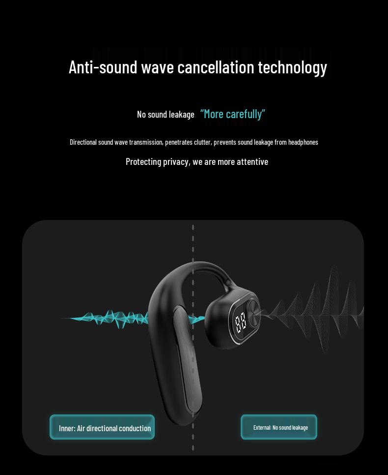 M35 Wireless Bluetooth Open-Ear Air Conduction Earbuds for Sports Running with 5.3 Stereo Sound.