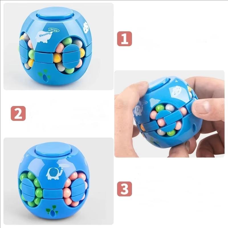 Magic Bean Rotating Fingertip Toy - Intelligence & Educational Montessori Puzzle Game for Kids & Adults