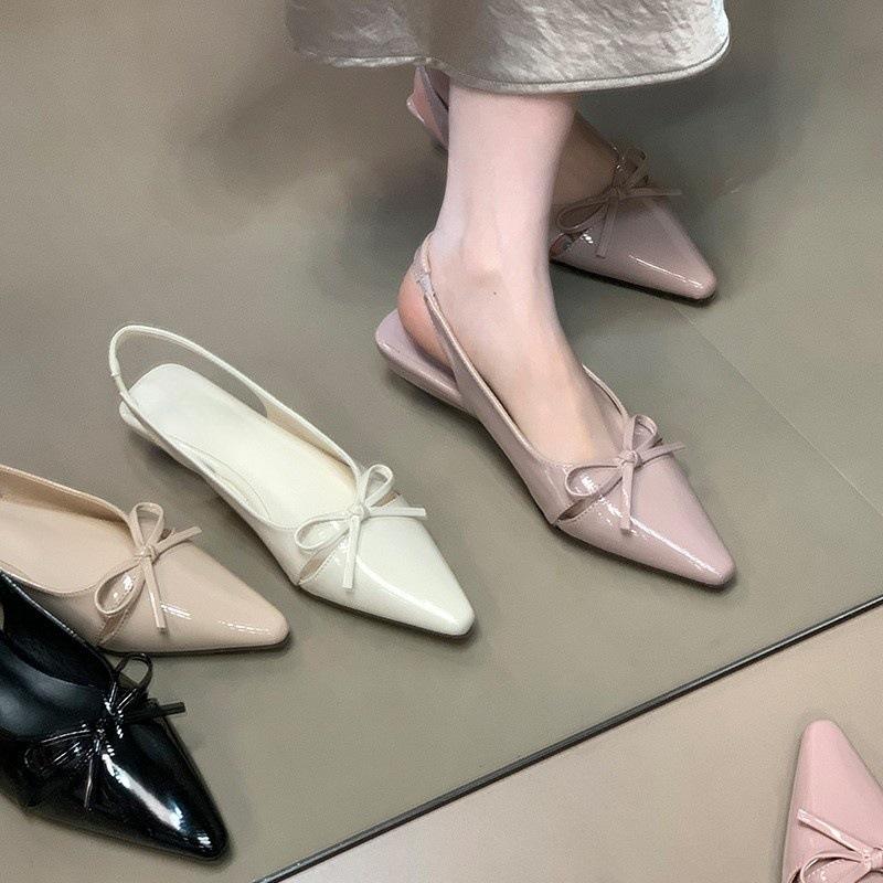 Bow Baotou Sandals Women's 2025 New Niche Design Versatile Commuter Dating Women's Shoes