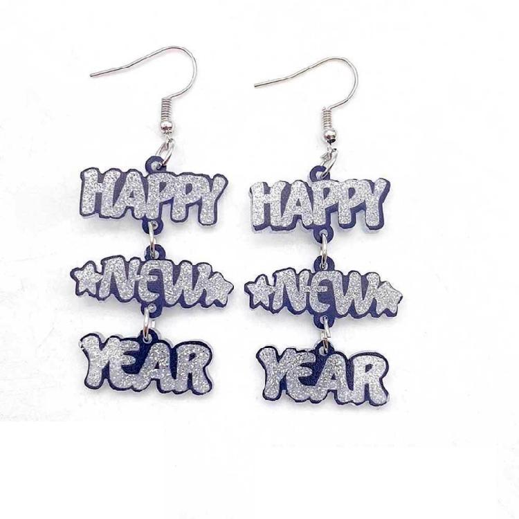 Happy New Year Pendant Ear Rings Elegant Chinese Ear Ornament for Women Girls