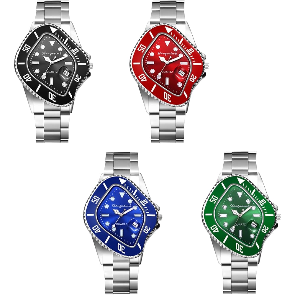Men's Analog Waterproof Watch Stainless Steel Band Simple Stylish Silver Accessory