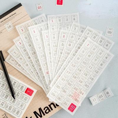 12 coli Creativ 365 de zile Plan zilnic Manual Etichetă Washi Autocolant Calendar DIY Jurnal Scrapbooking Decor Autocolant