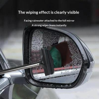 Bil Bakspejl Viskers Rengøringsværktøj Auto Glas Dugfjerner Skraber Biltilbehør Håndtag Teleskopisk Vinduesvasker Børste