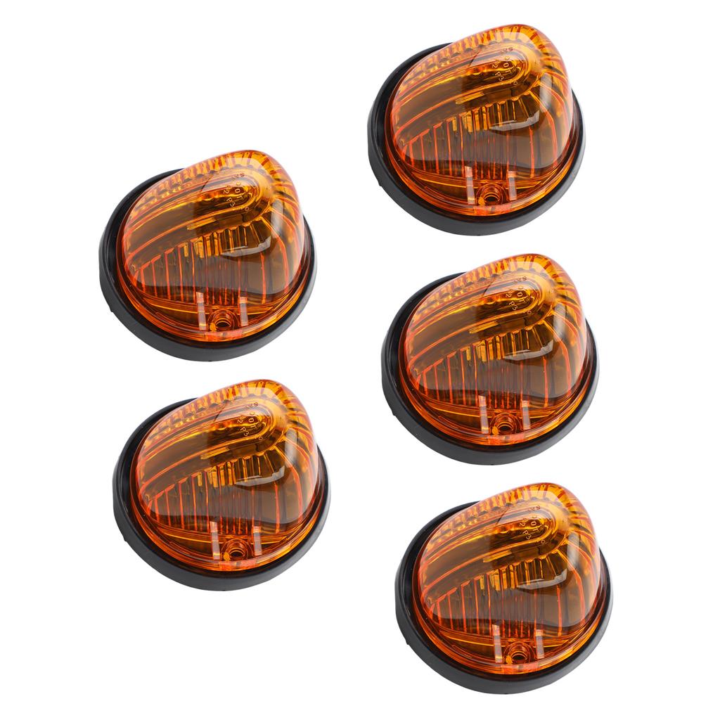 5PCS LED Cab Marker Light 12V Amber Lens Roof Running Light Universal Fit for RV Yacht Pickup