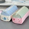1Pc Multi Functional Embroidery Stationery Box Large Capacity Pen Bag Simple Stationery House Pencil Case Cotton Pen Storage Bag
