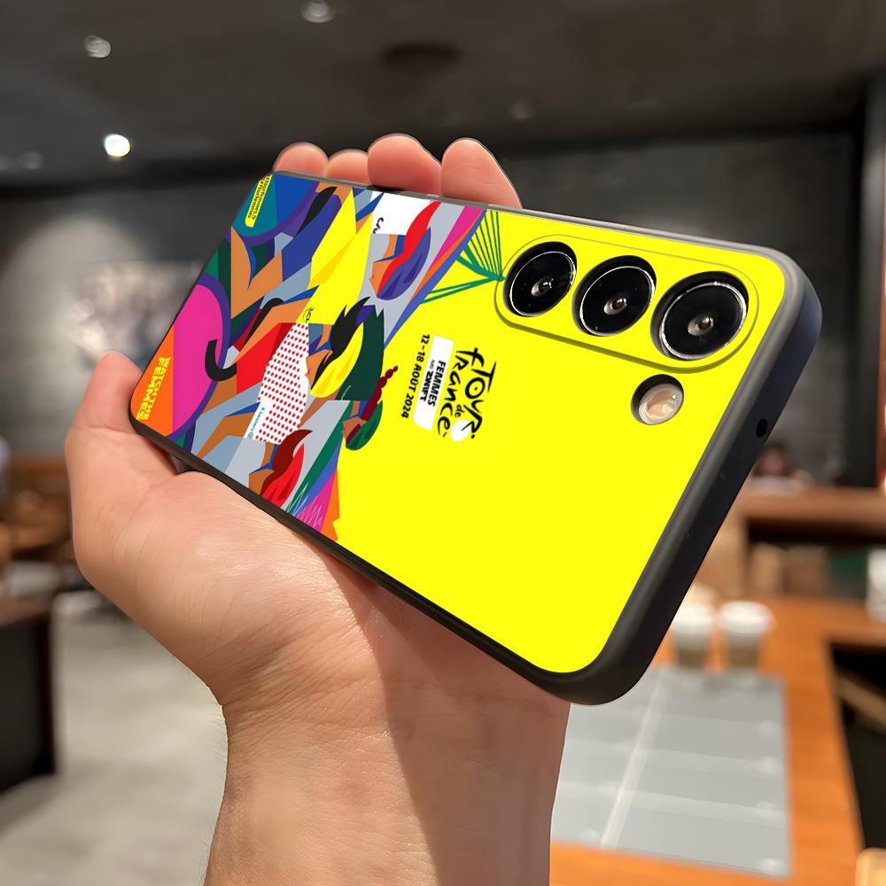 Coque de téléphone pour vélo T-Tour de France pour Samsung A56 A36 A26 A16 A15 A25 A35 A55 A14 A34 A24 A54 Coque souple noire