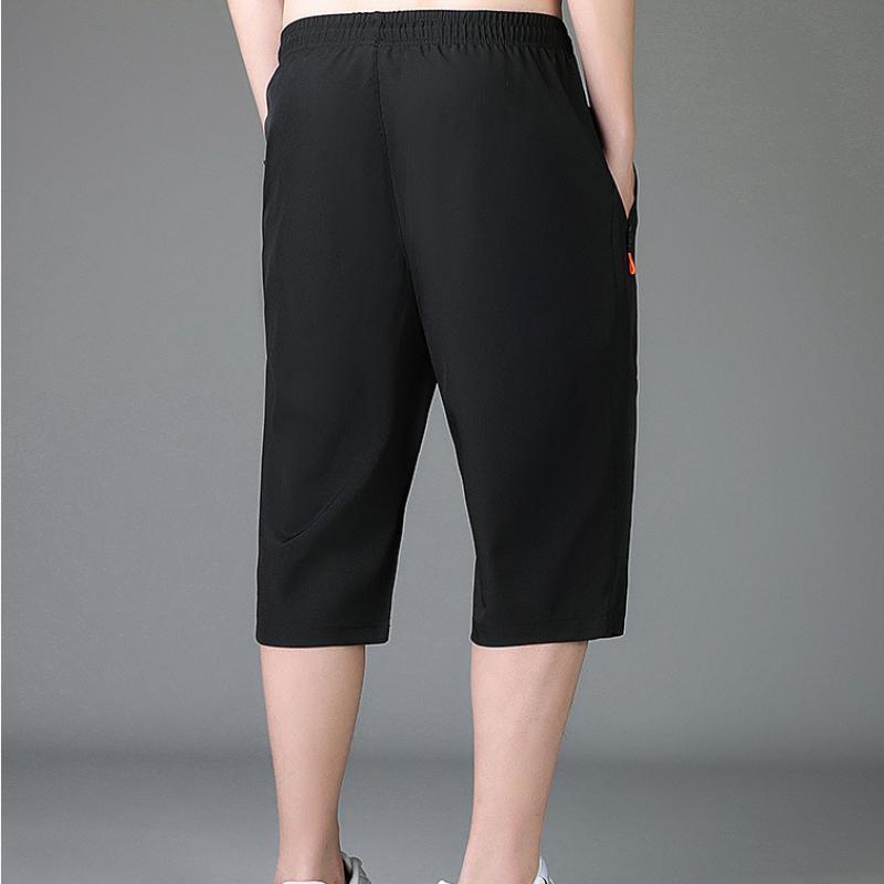 Pantaloncini da Uomo Pantaloncini in Seta Ghiaccio ad Asciugatura Rapida, Pantaloni Sportivi Estivi Casual Larghi Dritti