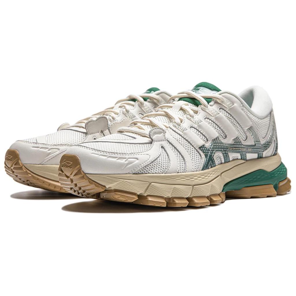 Li Ning Liejun Ace Comfortable Versatile Shock Absorbing Wear Resistant Low Top Running Shoes Men sneaker White Green AZGU077-1
