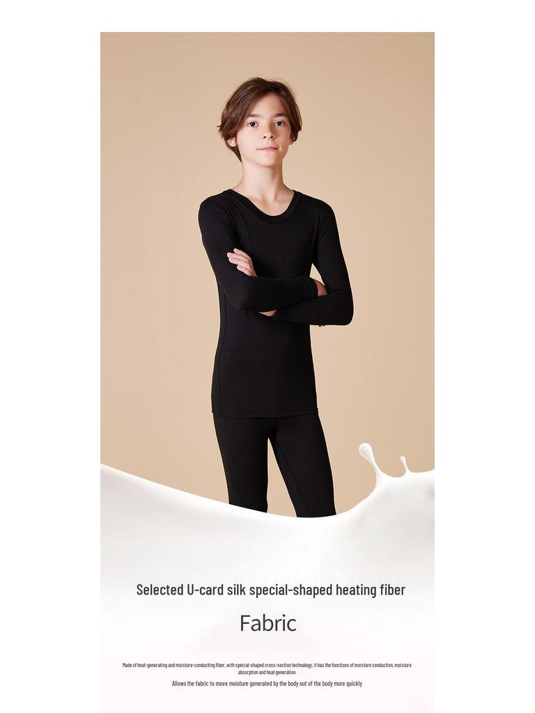 Boys' Seamless Warm Underwear Set with Hyaluronic Acid for Autumn/Winter