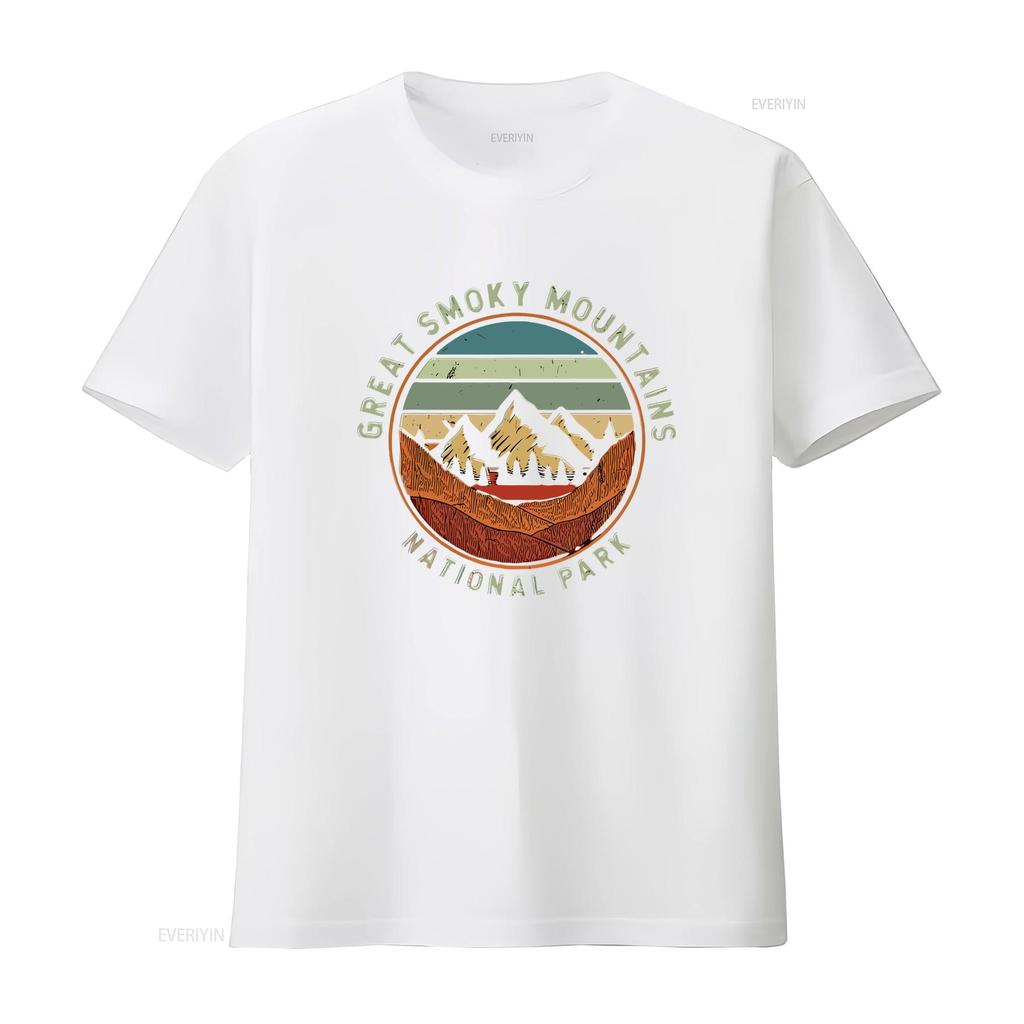 Mens Nature Great Smokey Mountains National Park Vacation T Shirt White X Large vintage Washed Versatile Stylish Breathable