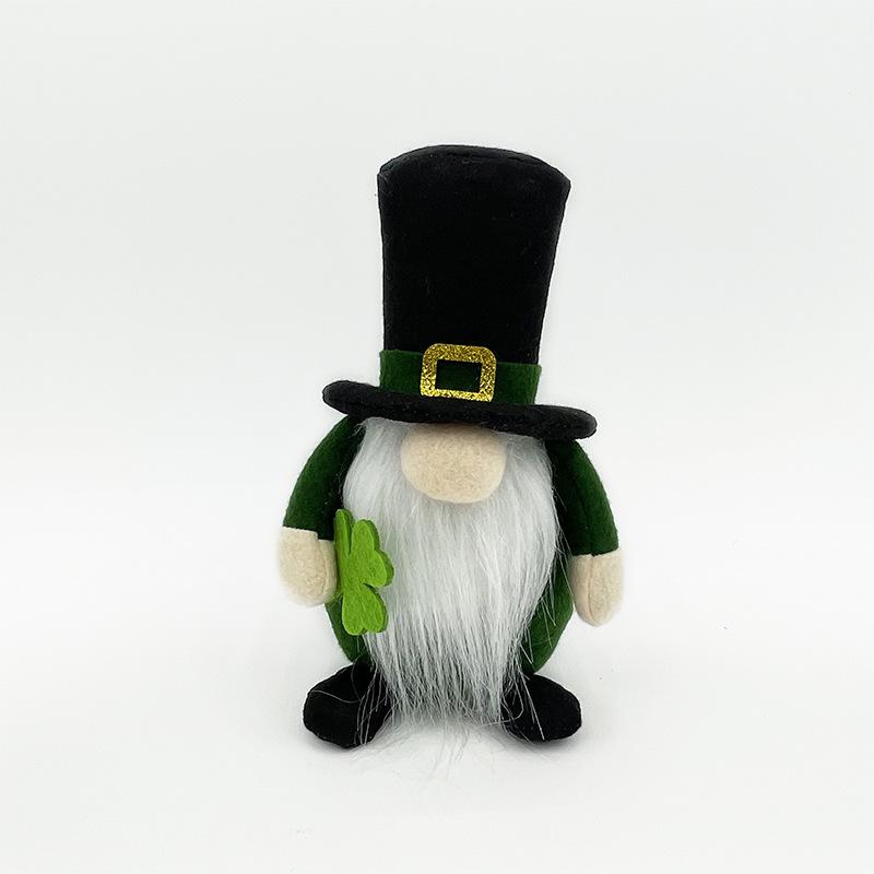 Ireland St. Patrick s Day Shamrock Leprechaun Faceless Doll Ornaments & Green Festival Decorations
