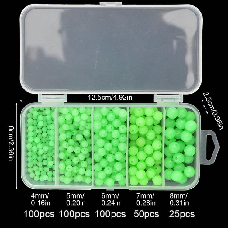 375Pcs Night Glow Fishing Soft Beads Sea Fishing Lures Baits Eggs Floating Fishing Tackles Tool Fishing Accessories