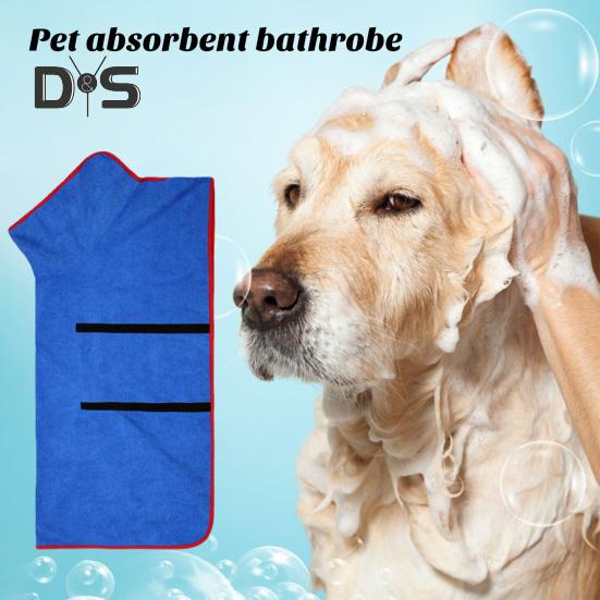 Πετσέτα μπουρνούζι σκύλου Microfiber Σούπερ απορροφητική πετσέτα στεγνώματος ρυθμιζόμενη στερέωση μέσης Πετσέτα μπάνιου σκύλου στο πλυντήριο για μικρά μεσαία μεγάλα κατοικίδια