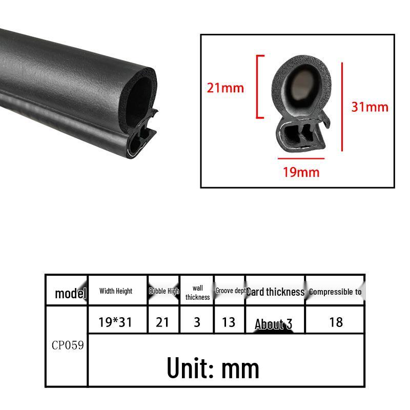 U-Shaped Rubber Steel-Backed Sealing Strip for Car Doors and Cabinets