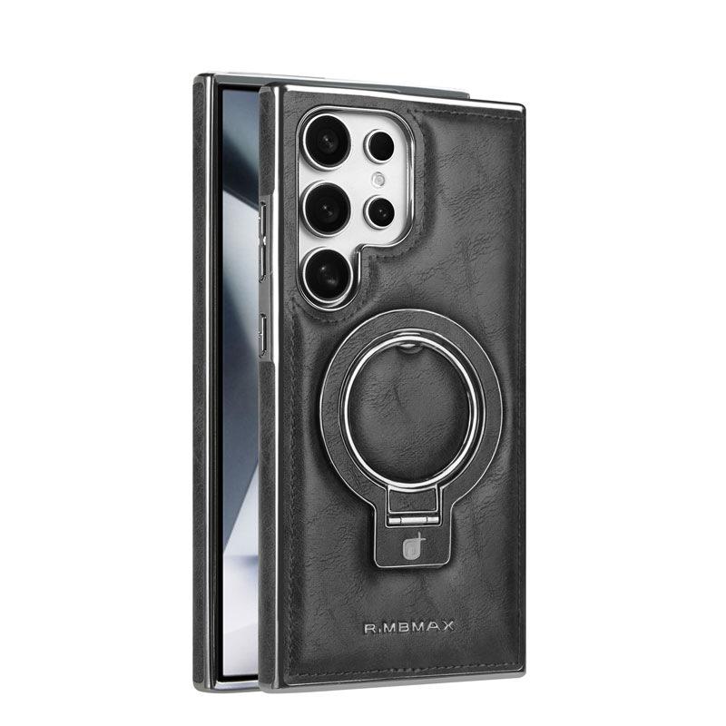 Samsung S23ultra Mobile Phone Case Is Suitable for Galaxy24 + Business Bracket, Magnetic Suction 24u Anti-drop All-inclusive 23 Leather Case.