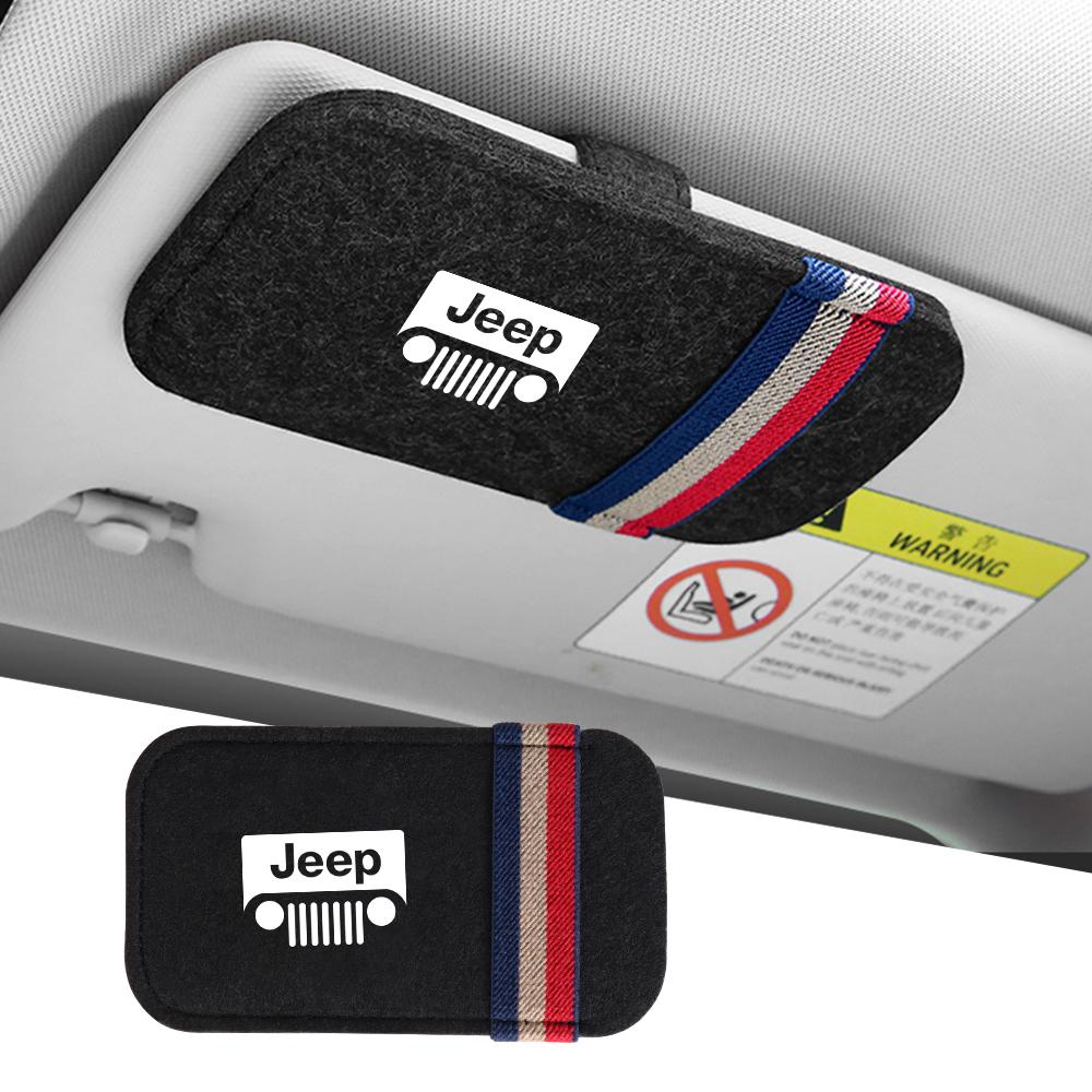 Car Sun Visor Sunglass Storage Bag Felt Glasses Storage Tools Accessories For Jeep JK Renegade Patriot Wrangler Cherokee Compass