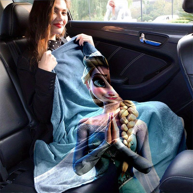 1 szt. Kreskówkowy Koc Elsy, Uniwersalny Sezonowo, Dekoracja Domu, Kocyki, Urocza Pościel z Księżniczką Frozen, Miękki Koc Flanelowy, Ver