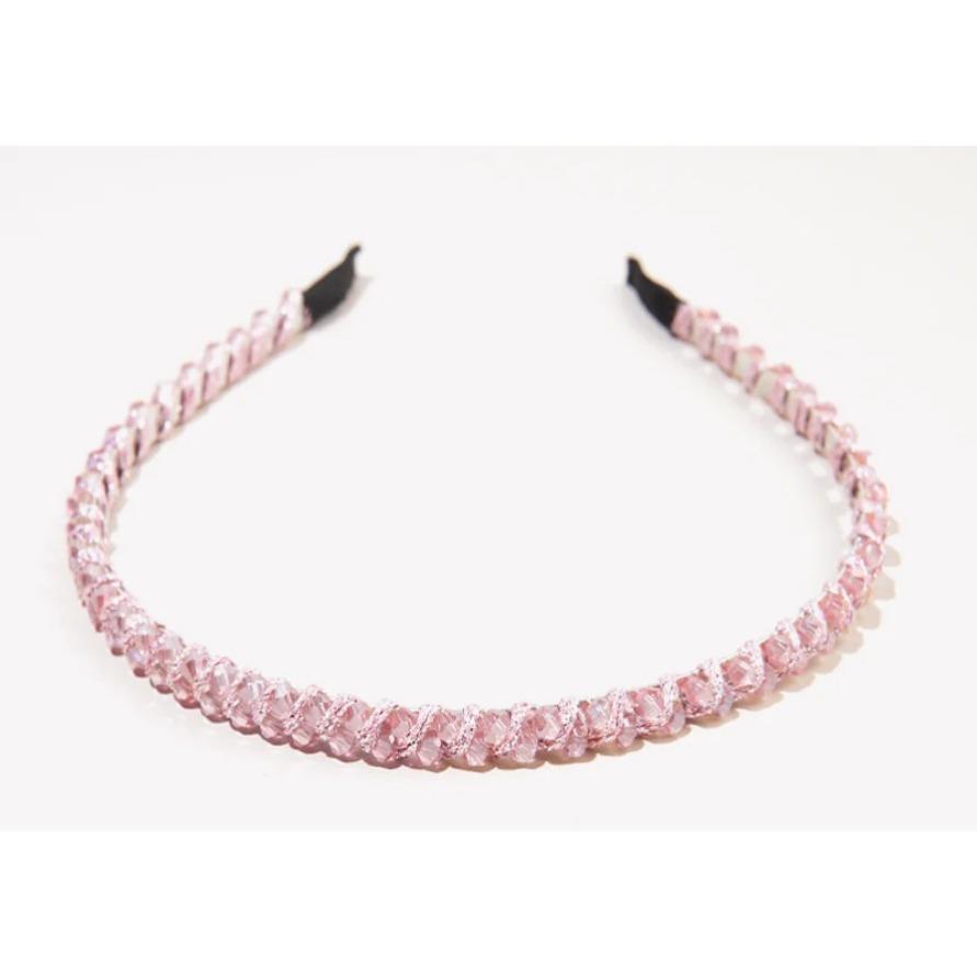 Fashion Crystal Bezel Headwear Women Beaded Headband Girls Vintage Hair Bands Hairband Hoop for Wedding Party Hair Accessories