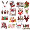 Aufbügelbilder Weihnachten Weihnachtsmann Bäume Kleidung DIY T-Shirt Kleid Applikation Wärmeübertragung Weihnachtsbaum Auto Aufbügel-Vinyl-Aufkleber