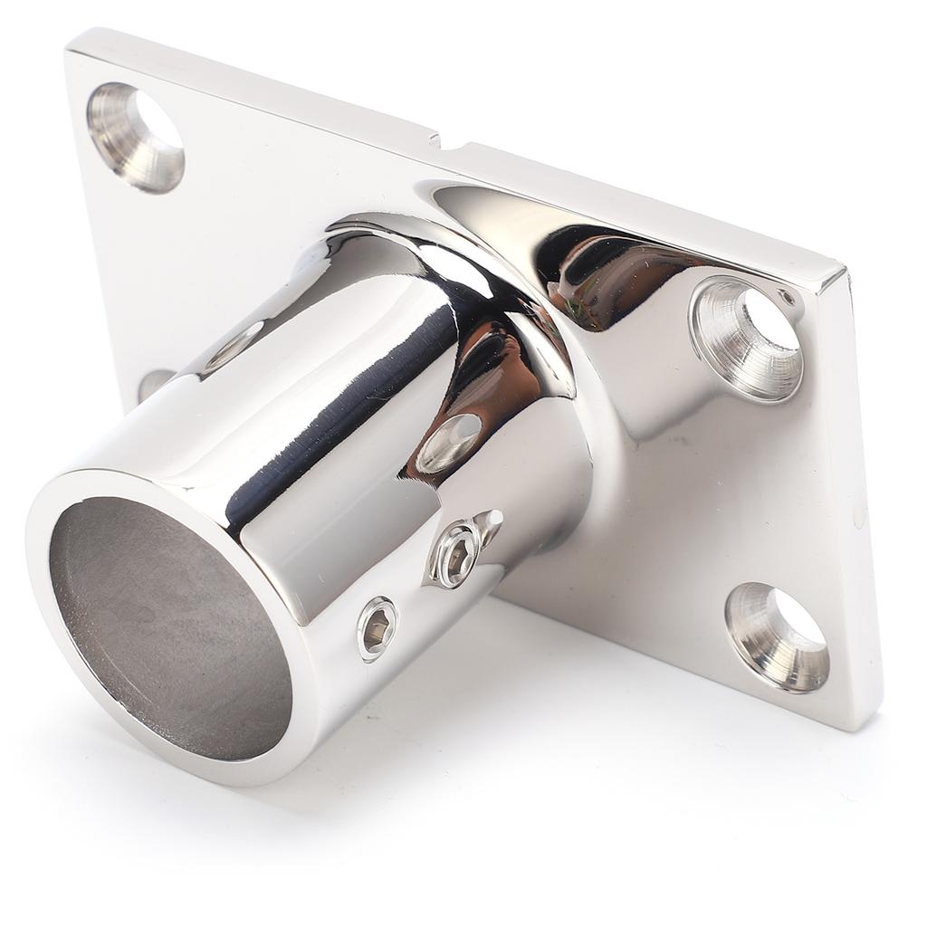 Stanchion Base Stainless Steel 90 Degree Rectangular AntiCorrosion Polishing Hnadrail Fitting for Boat Yacht(22mm )