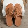 Women's Flat Toe-Post Sandals, Hollow-Out Slip-On Flip Flops, Non-Slip Summer Casual Shoes, Plus Size