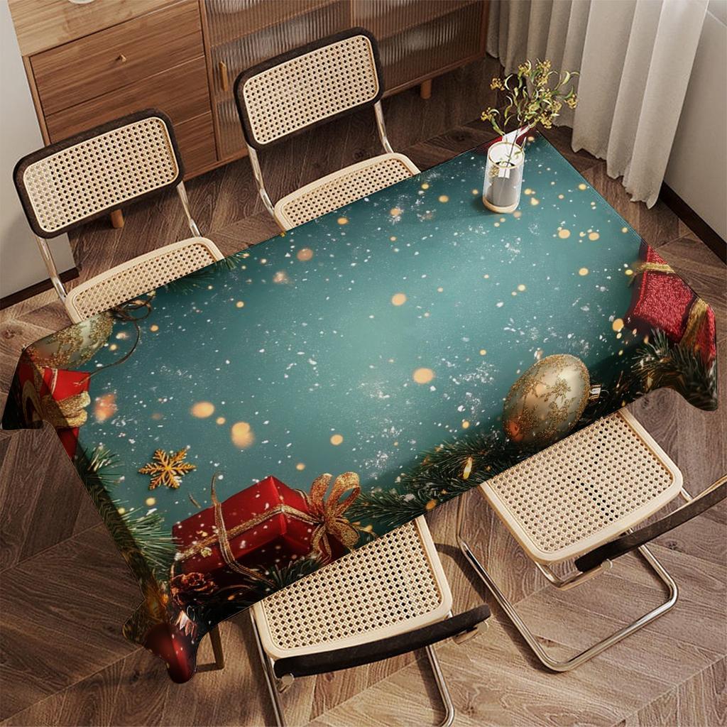 Christmas Floral Pattern Tablecloth Restaurant Kitchen Tablecloth Living Room Home Decoration Rectangular Party Decoration
