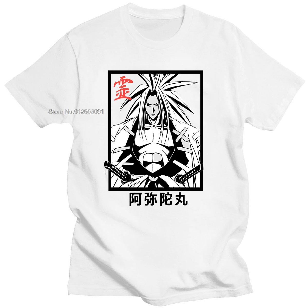 

New Style Tees Anime Shaman King Yoh Asakura Amidamaru TShirts Fashion Oneck Streetwears Daily Four Seasons Trip Clothing S
