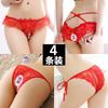 [Free Shipping] 4 Packs, Sexy Underwear Women's Transparent Temptation Low-rise Lace Ultra-thin Open Thong T-pants