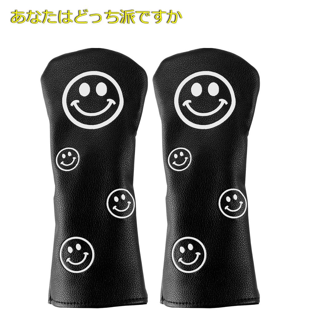 Golf Head Cover Driver 440cc 460cc Cover Wood Cover Utility UT Cover Set of 4 Single Item Waterproof Smile (Set of 4 White)