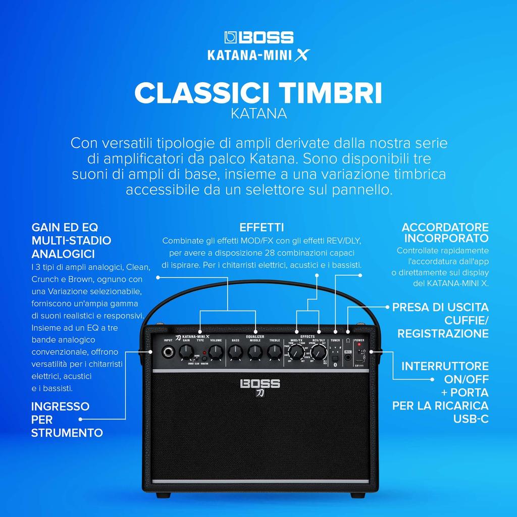BOSS X Kompakter Gitarrenverstärker Katana Amp Mini X KTN-MINI