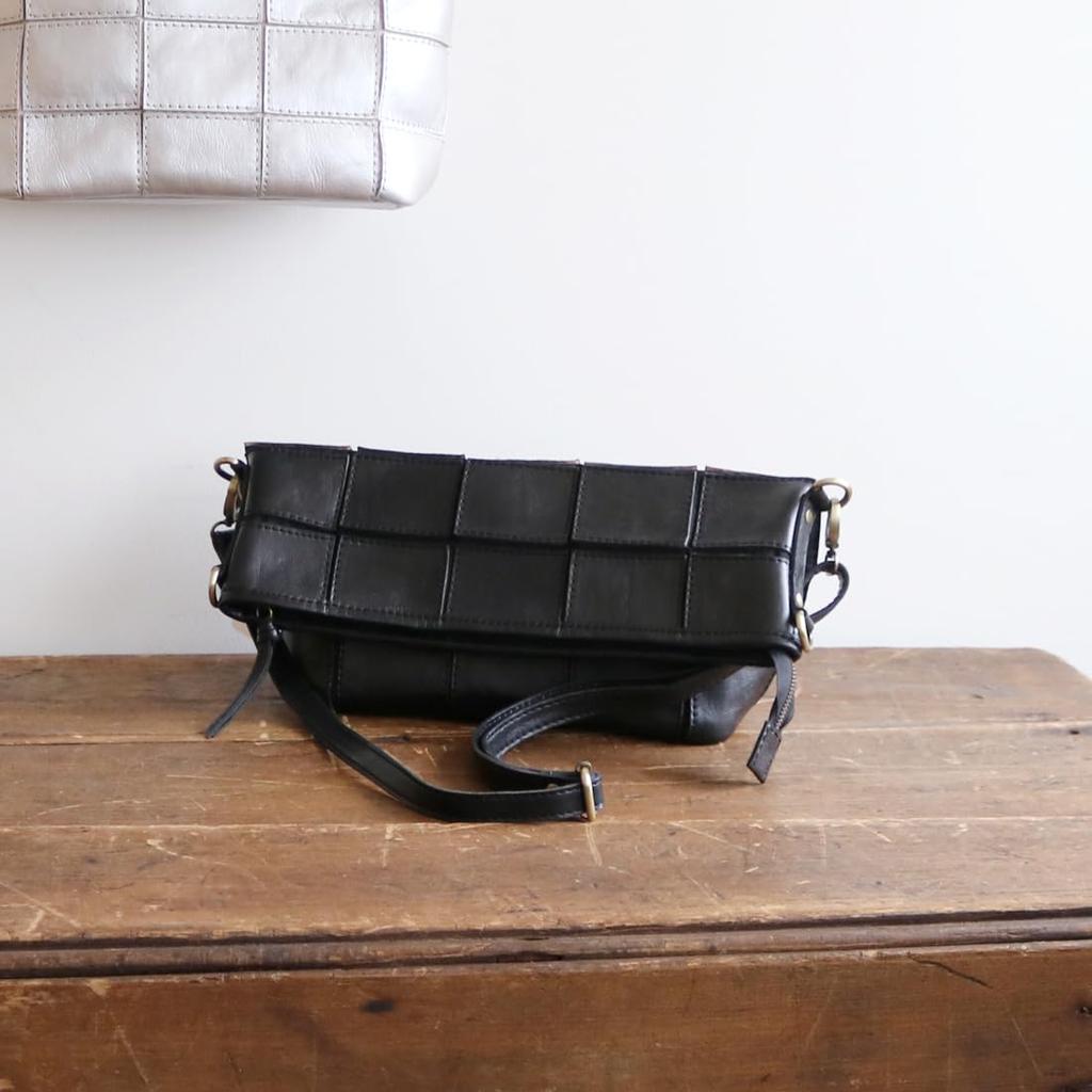 Cowhide Patchwork Shoulder Bag [Peakspeak] Fold-Over 2-Way
