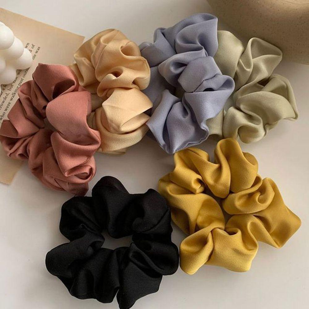 

Шелковая резинка для волос с рандомным ощущением, повседневная, с тройным дизайном, X10 штук, случайные цвета