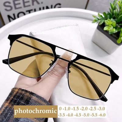 Luksusa dubultstaru tuvredzības brilles ar dioptriju no 0 līdz -6,0 Fashion Trend Smart Outdoor Photochromic īsredzības brilles Googles