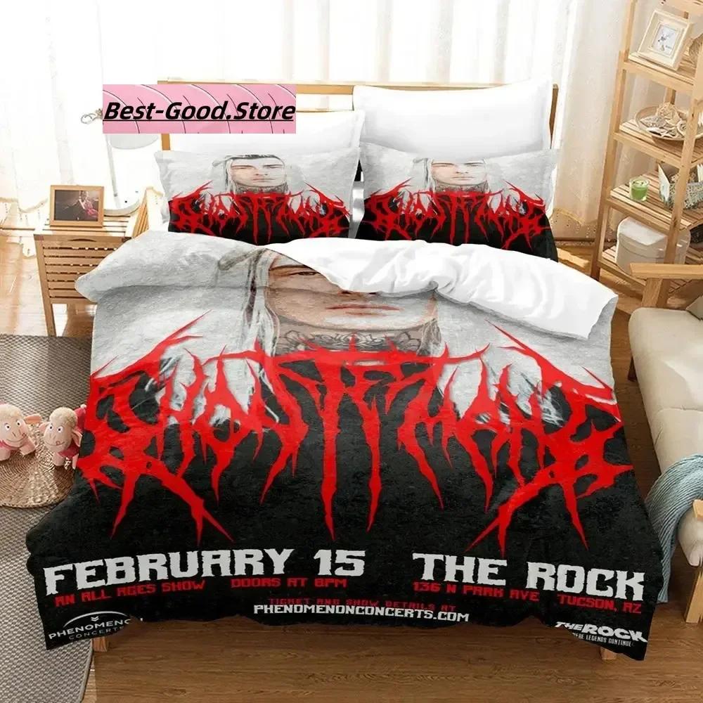 Ghostemane Beding Set Single Twin Ful Quen King-Sized Dimensionsd Dimensions Bed Linen Set Aldult Kid Bedrom Duvetcover Sets 3D Print Col Hip Hop