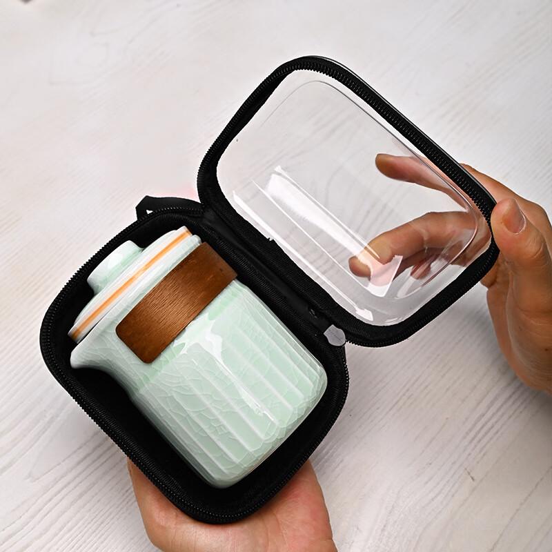 Zhuijia Ge Kiln Crackle Glaze Portable Tea Set