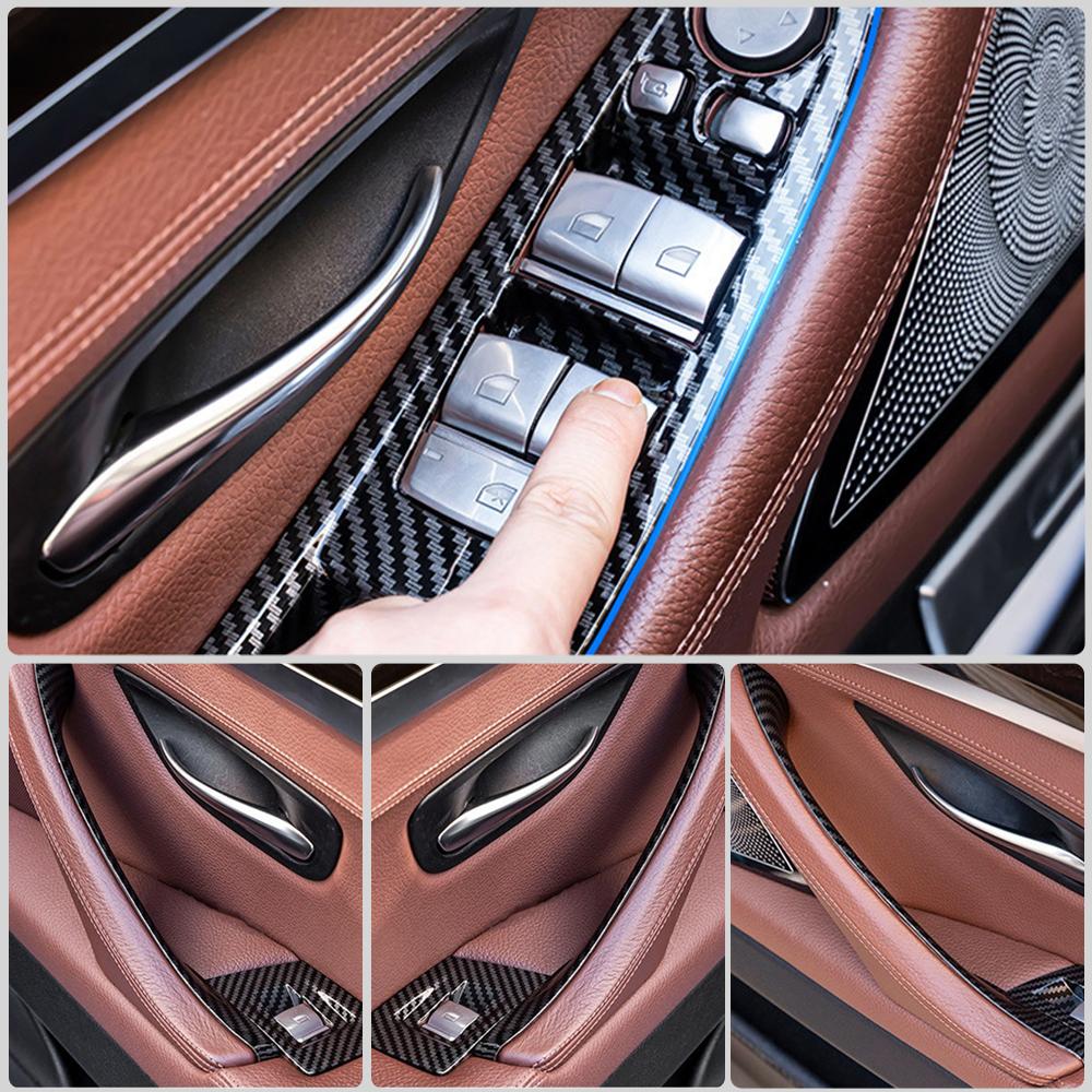 Auto Zubehör Carbon Fiber Innen Tür Griff Panel Pull Trim Abdeckung Für BMW 5 serie F10 F11 520d 530d 535i